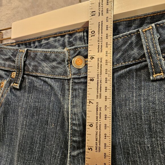 Carhartt curvy fit jeans Womens 12 denim Boot Cut Dark Wash Logo Mom casual work - Picture 9 of 12